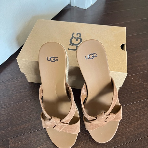 UGG Women's Brown Wedge Sandals - Picture 3 of 4